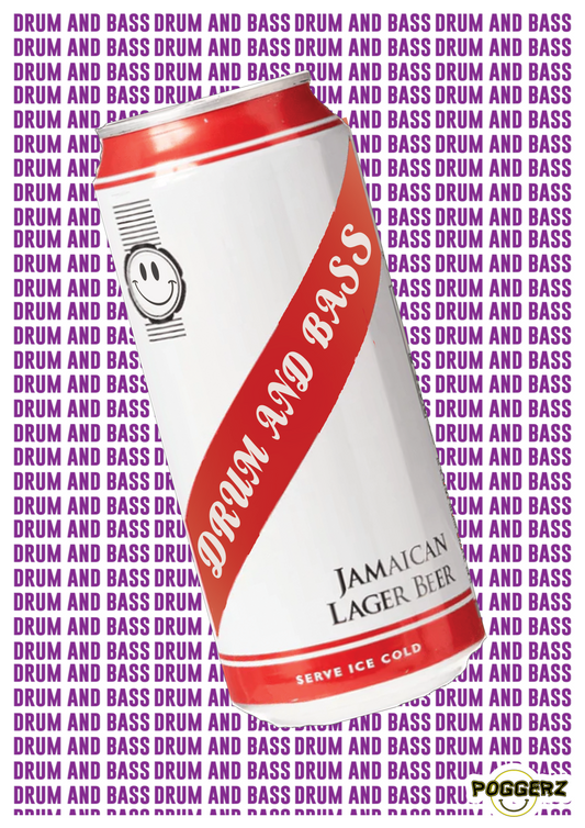 drum and bass red stripe poster